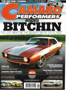 CAMARO PERFORMERS 2013 JAN - SHEETMETAL ALIGN, FIBERGLASS HOOD REP, '69 BADDY